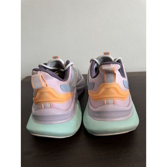 adidas Women's 10 Alphabounce+ Running Shoes Sneakers Purple Teal New - Picture 3 of 5